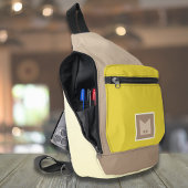 À Bandoulière Sac carrossable beige jaune blanc croix