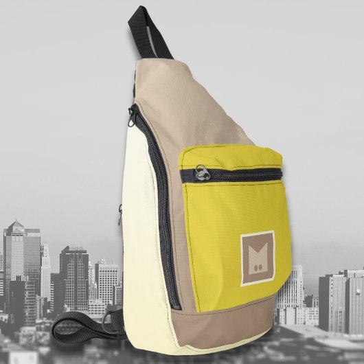 À Bandoulière Sac carrossable beige jaune blanc croix