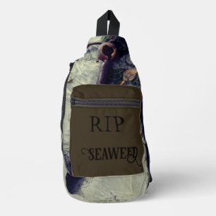 À Bandoulière Sac en tissu coupé et imprimé algue RIP