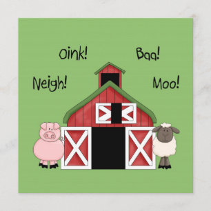 A Barnyard Birthday - Boerderij-thema Uitnodiging