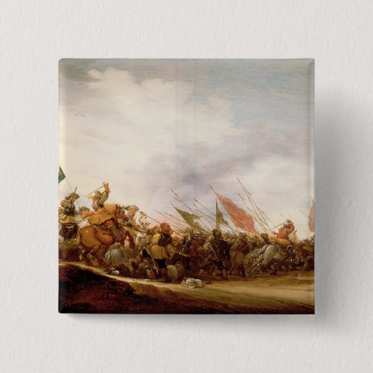 A Battle Scene, 1653 Vierkante Button 5,1 Cm (Voorkant)