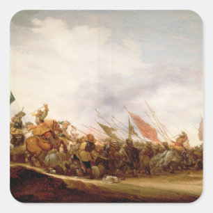 A Battle Scene, 1653 Vierkante Sticker