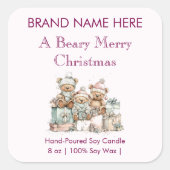 A Beary Merry Christmas | Modern Candle Labels (Voorkant)