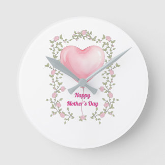 A beautiful andclock for Mother's Day- Pastel pink Ronde Klok