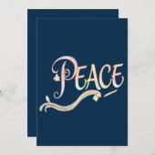A beautiful, flowing script of the word "Peace" fe Kaart (Voorkant / Achterkant)