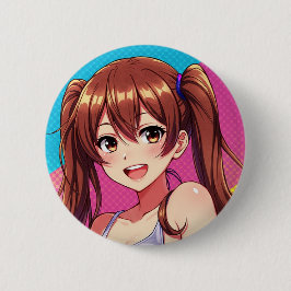 A beautiful girl full of freshness ronde button 5,7 cm