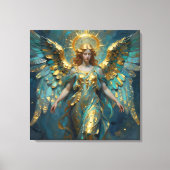 A Beautiful Gold and Turquoise Angel  Canvas Afdruk (Voorkant)