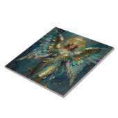 A Beautiful Gold and Turquoise Angel  Tegeltje (Zijkant)
