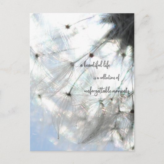 a beautiful life ... Sprüche Löwenzahn Samen Briefkaart (Voorkant)