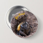 A bee on a badge ronde button 7,6 cm (Voorkant /achterkant)