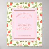 A berry sweet girl is on the way welcome sign poster (Voorkant)