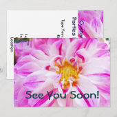 À Bientôt ! Invitations Événements Dahlias personn (Devant / Derrière)