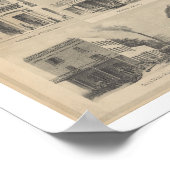 A Birds-Eye Uitzicht Sacramento, 1857 Poster (Hoek)