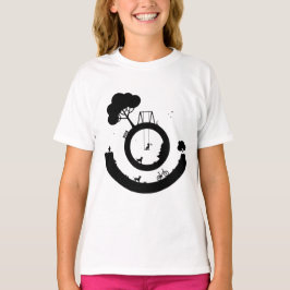 A black and white illustration t-shirt