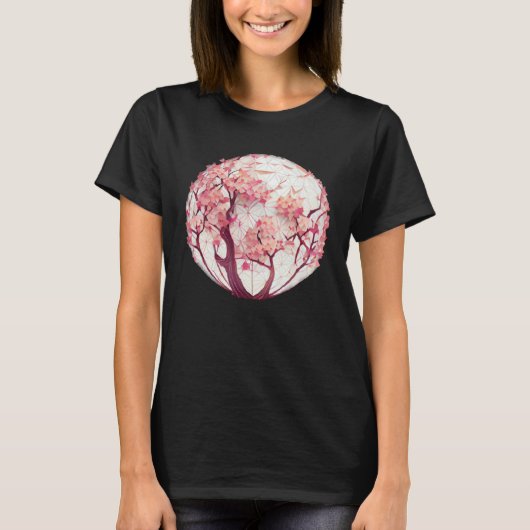 A Blossoming Fashion Statement Cherry Blossom Sphe T-shirt (Voorkant)