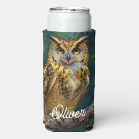 A Blue and Gold Majestic Owl   (Seltzer Achterkant)