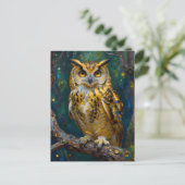 A Blue and Gold Owl |m Keeping in Touch Briefkaart (Staand voorkant)