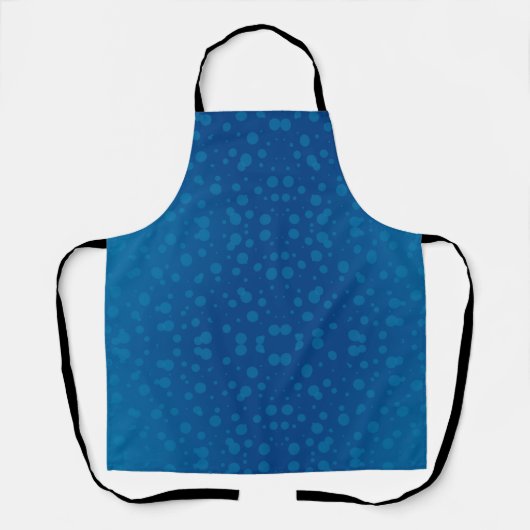 A blue apron with a subtle polka dot pattern  schort (Voorkant)