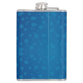A blue hip flask with a silver cap  heupfles (Achterkant)