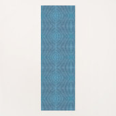 A blue yoga mat with a subtle geometric pattern  (Voorkant)