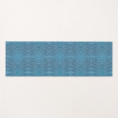 A blue yoga mat with a subtle geometric pattern  (Voorkant (horizontaal))