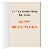 A+ Bonne Fête des mères aux Mondes Meilleure carte (Intérieur (Droit))