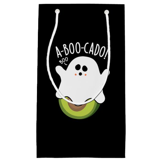 A-boo-cado Funny Avocado Pun Dark BG Klein Cadeauzakje (Voorkant)