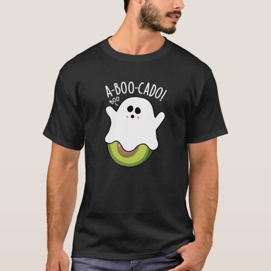 A-boo-cado Funny Avocado Pun Dark BG T-shirt (Voorkant)
