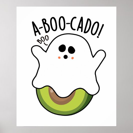 A-boo-cado Funny Avocado Pun Poster (Voorkant)
