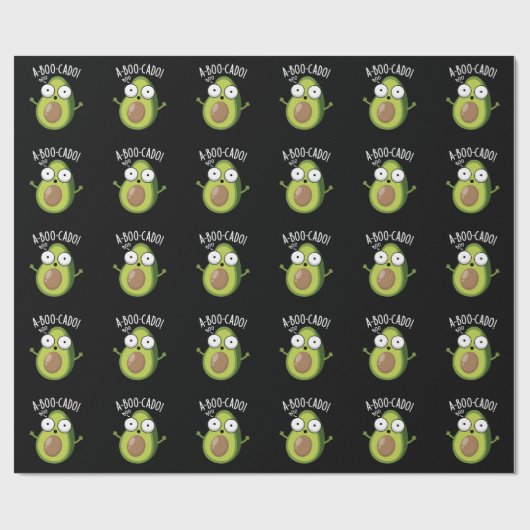 A-boo-cado Funny Avocado Scare Puns Dark BG Cadeaupapier (Vlak)