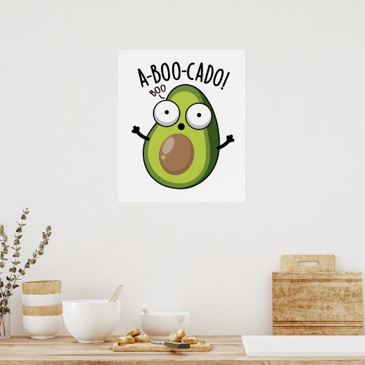 A-boo-cado Funny Avocado Scare Puns Poster (Keuken)