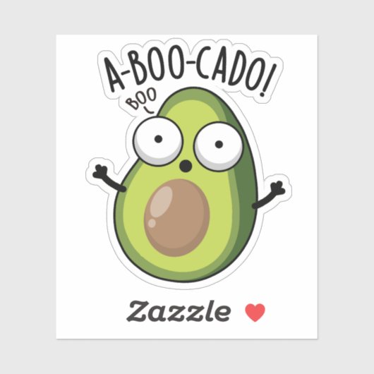 A-boo-cado Funny Avocado Scare Puns Sticker (Vel)