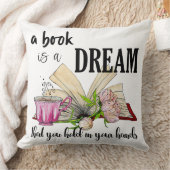 A Book Is a Dream Pillow | Square Throw Cushion Kussen (Deken)