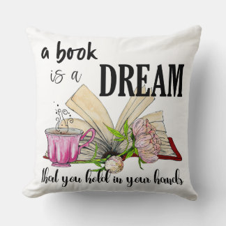 A Book Is a Dream Pillow | Square Throw Cushion Kussen