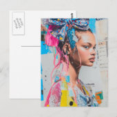 A bow in her hair lady Collage Briefkaart (Voorkant / Achterkant)