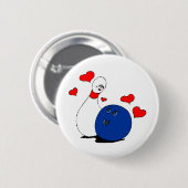 A bowlers love ronde button 5,7 cm (Voorkant /achterkant)