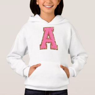 A - Bubblegum Glitter Varsity Letter Patches