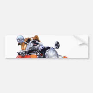 A BULLDOG RIDING BIKE BUMPERSTICKER