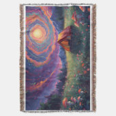 A camping scene throw blanket  deken (Voorkant Verticaal)