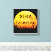 A canvas with sweet buzzing bee quotes. afdruk (Insitu (Houten vloer))