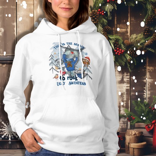 À Capuche Rock laideux pull drôle chat & souris