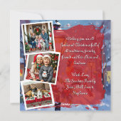 A Cardinal Christmas 3 Photo Template Personalized Feestdagenkaart (Achterkant)