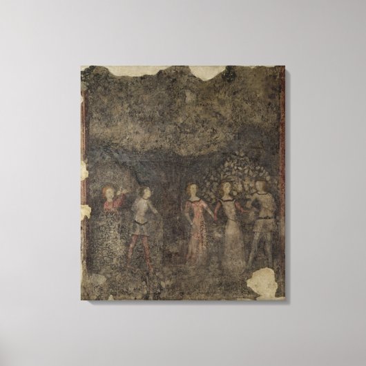 A Carole, c.1380-90 Canvas Afdruk (Voorkant)