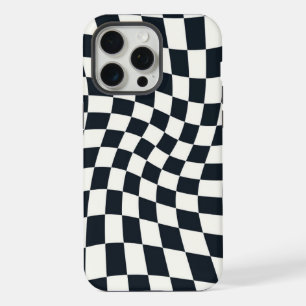 À carreaux noir et blanc rétro déformés