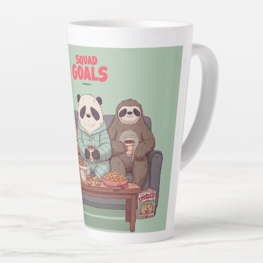 A Cat, Sloth, and Panda's Ultimate Netflix Night Latte Mok (Rechterhoek)