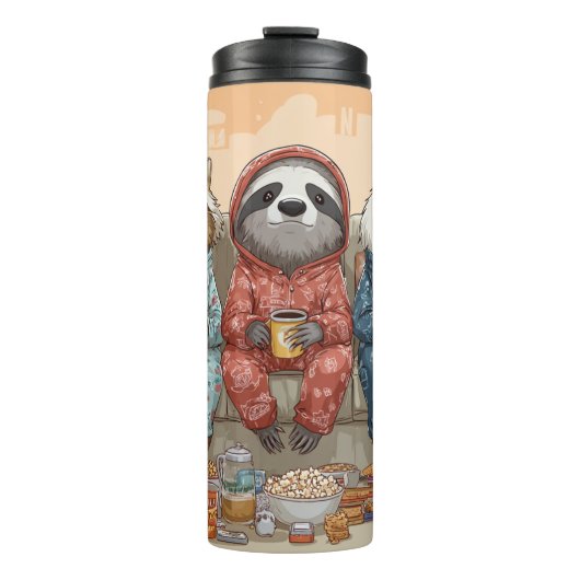 A Cat, Sloth, and Panda's Ultimate Netflix Night Thermosbeker (Voorkant)