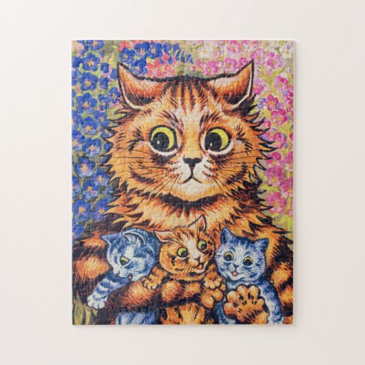 A Cat with her Kittens by Louis Wain Legpuzzel (Verticaal)