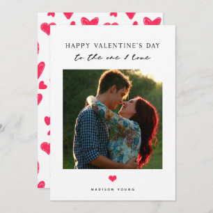 À celui que j'aime Red Heart Valentine Carte photo