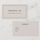 a certified public accountant BUSINESSCARD Visitekaartje (Voorkant / Achterkant)