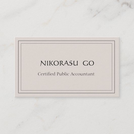 a certified public accountant BUSINESSCARD Visitekaartje (Voorkant)